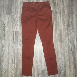 Seven 7 Fired Brick Red Burnt Tummy Less High Rise Skinny Jeans Sz 6 EUC Casual
